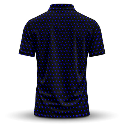 Fighter Jets Black Blue Men Polo Shirt