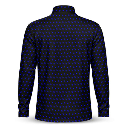 Fighter Jets Black Blue Men Quarter-zip Pullover