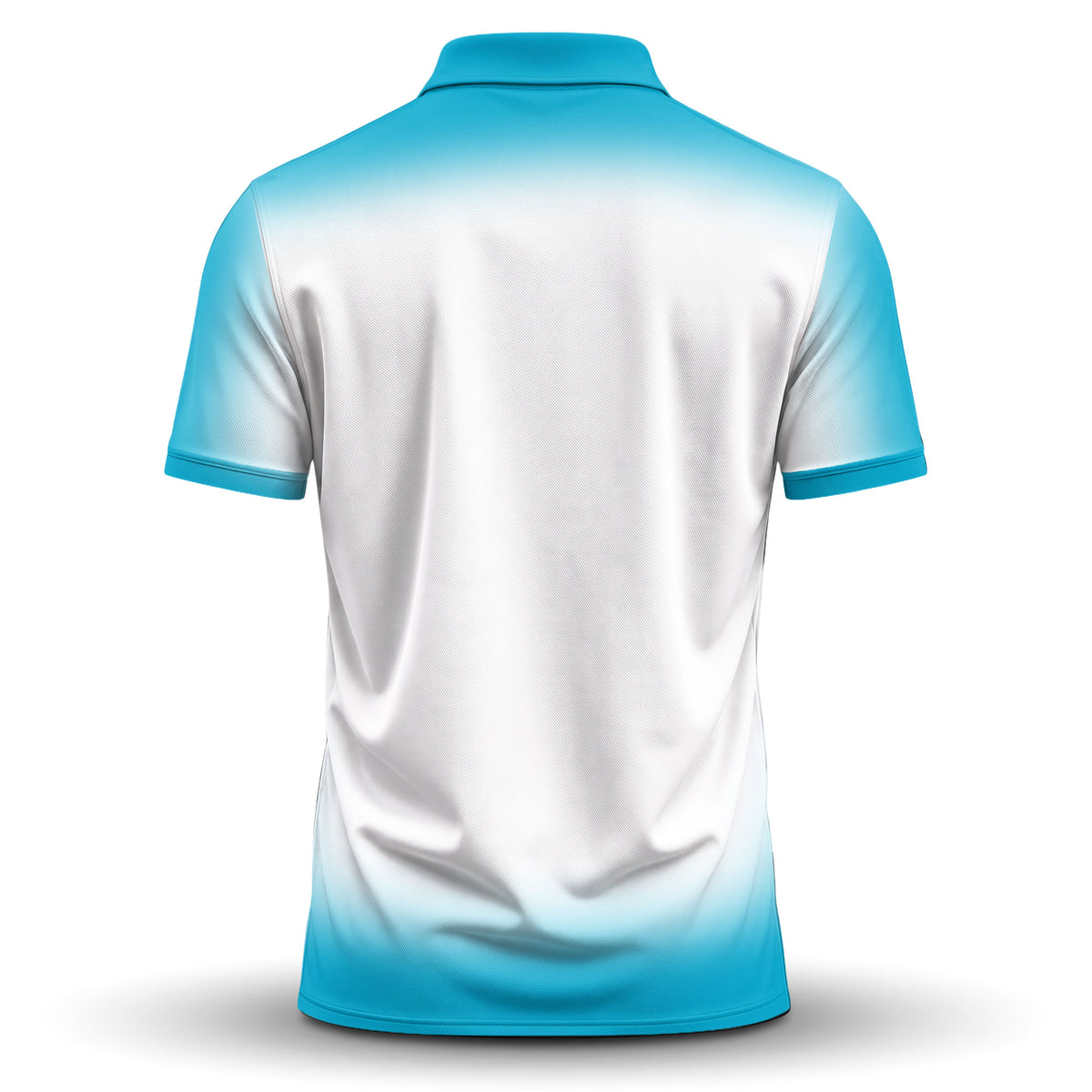 Gradient Cyan And White Men Polo Shirt