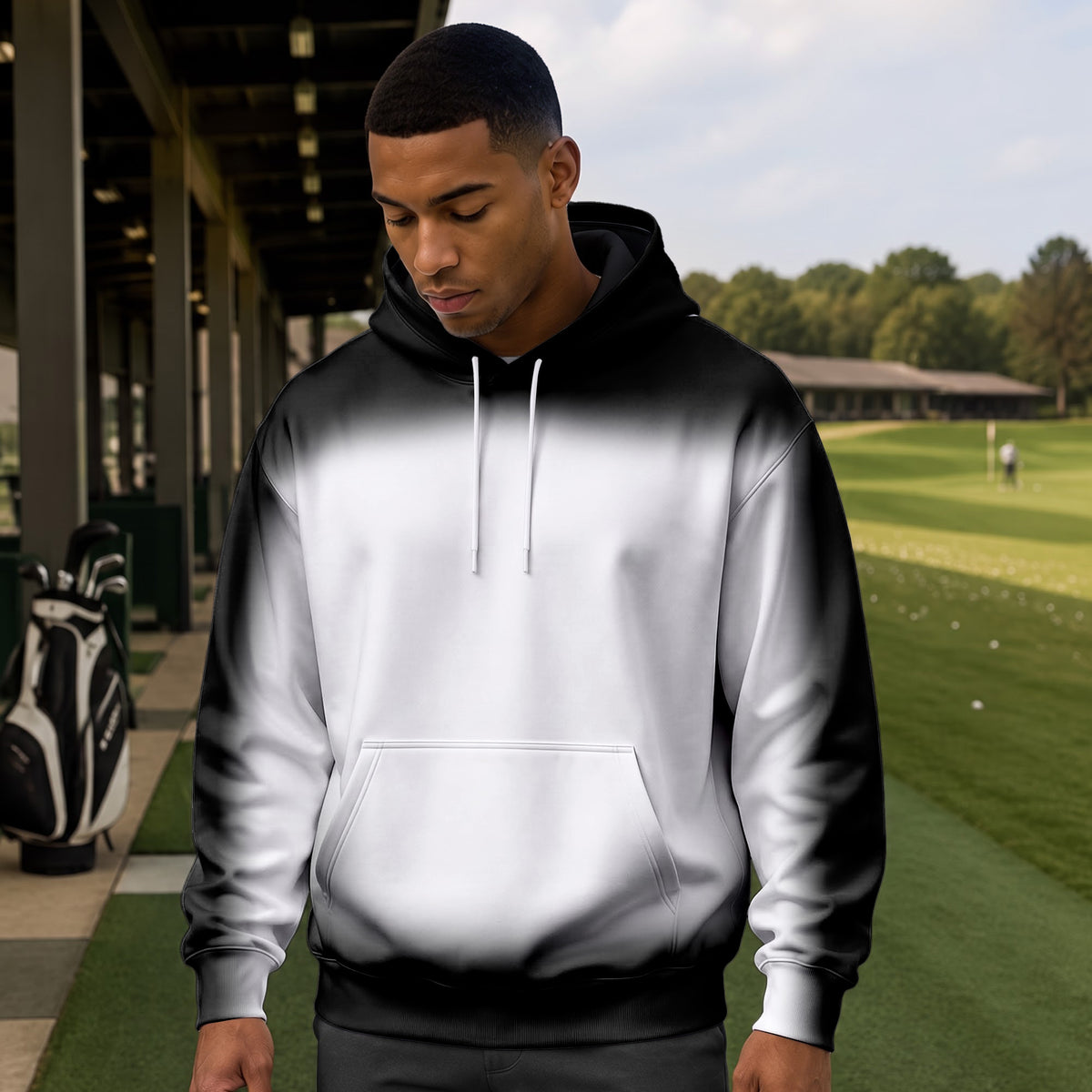 Gradient Black And White 2027 PGA Men Hoodie