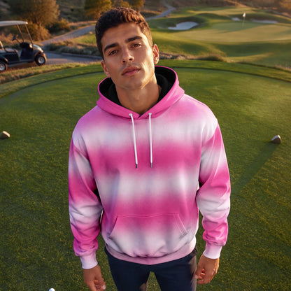 Ombre Pink White Men Hoodie