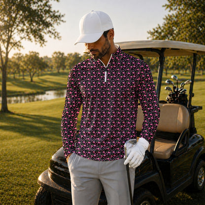 Bogey Brain Men Polo Quarter-zip Pullover