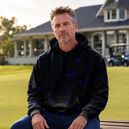 Dark Blue Net  Men Hoodie