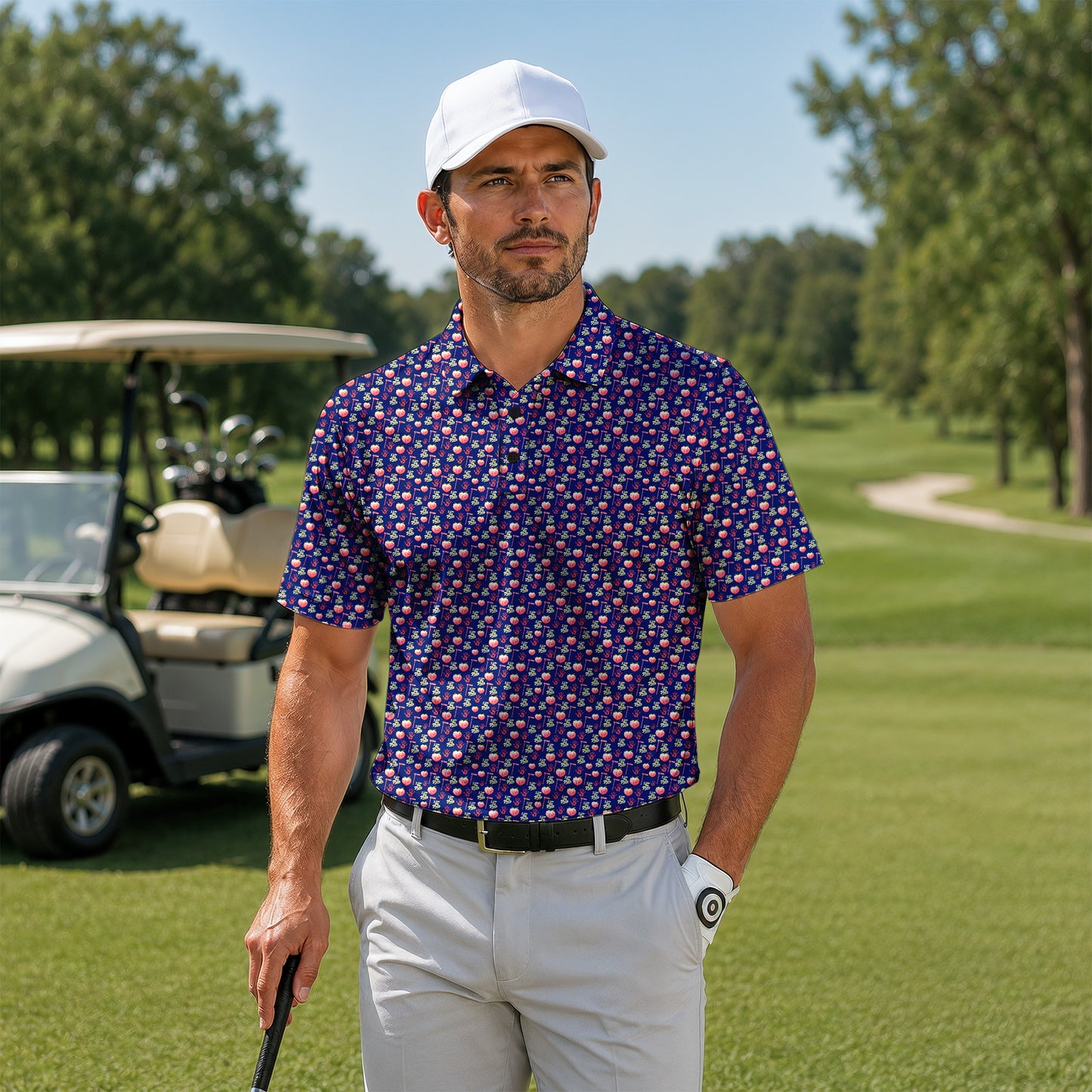 I Like Big Putts Pattern Men Polo Shirt