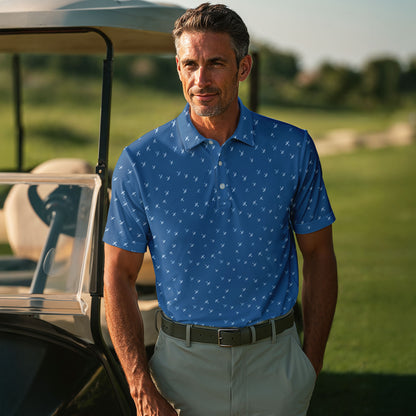Seaplane Blue Men Polo Shirt
