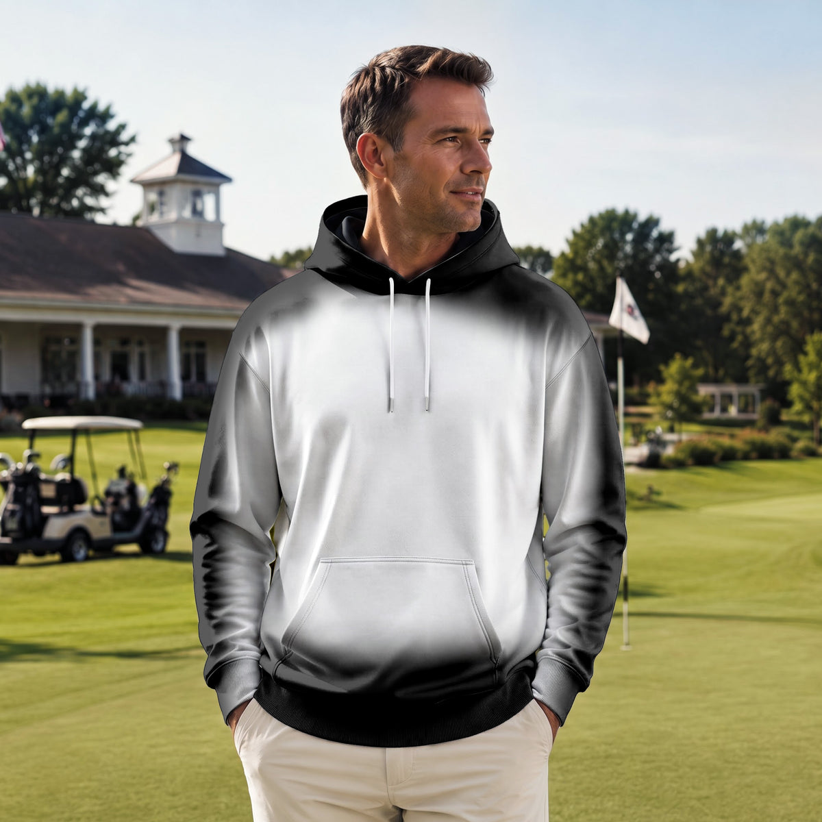 Gradient Black And White 2027 PGA Men Hoodie