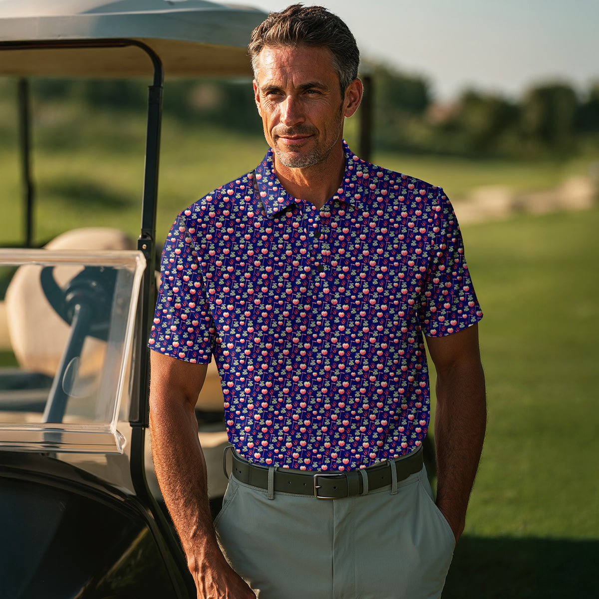 I Like Big Putts Pattern Men Polo Shirt
