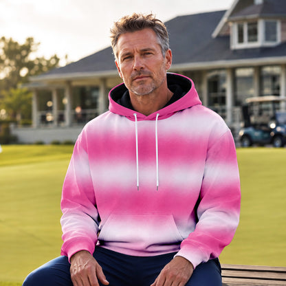 Ombre Pink White Men Hoodie