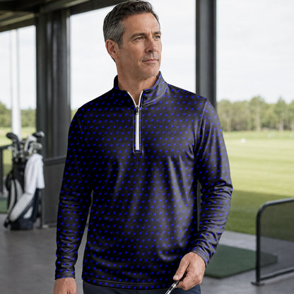 Fighter Jets Black Blue Men Quarter-zip Pullover