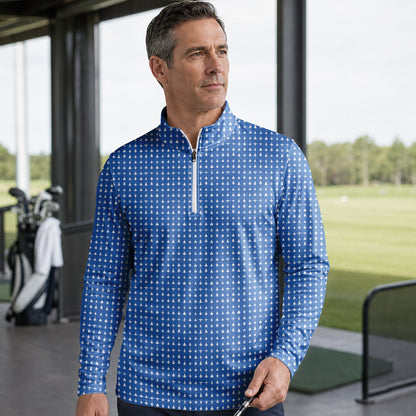 Fighter Jets Blue White Men Quarter-zip Pullover