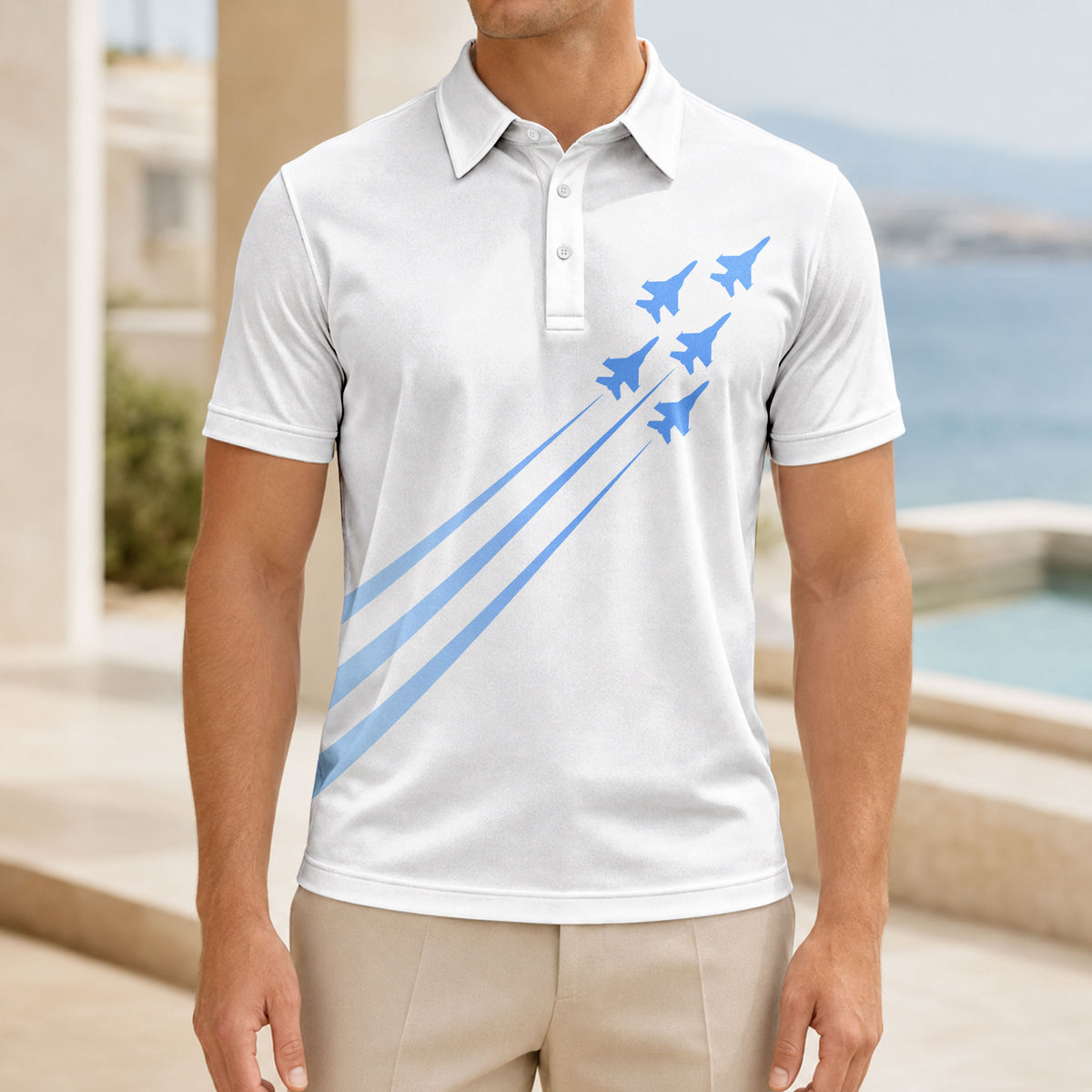 Fighter Jets Fight Men Polo Shit