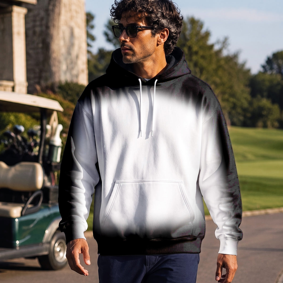 Gradient Black And White 2027 PGA Men Hoodie