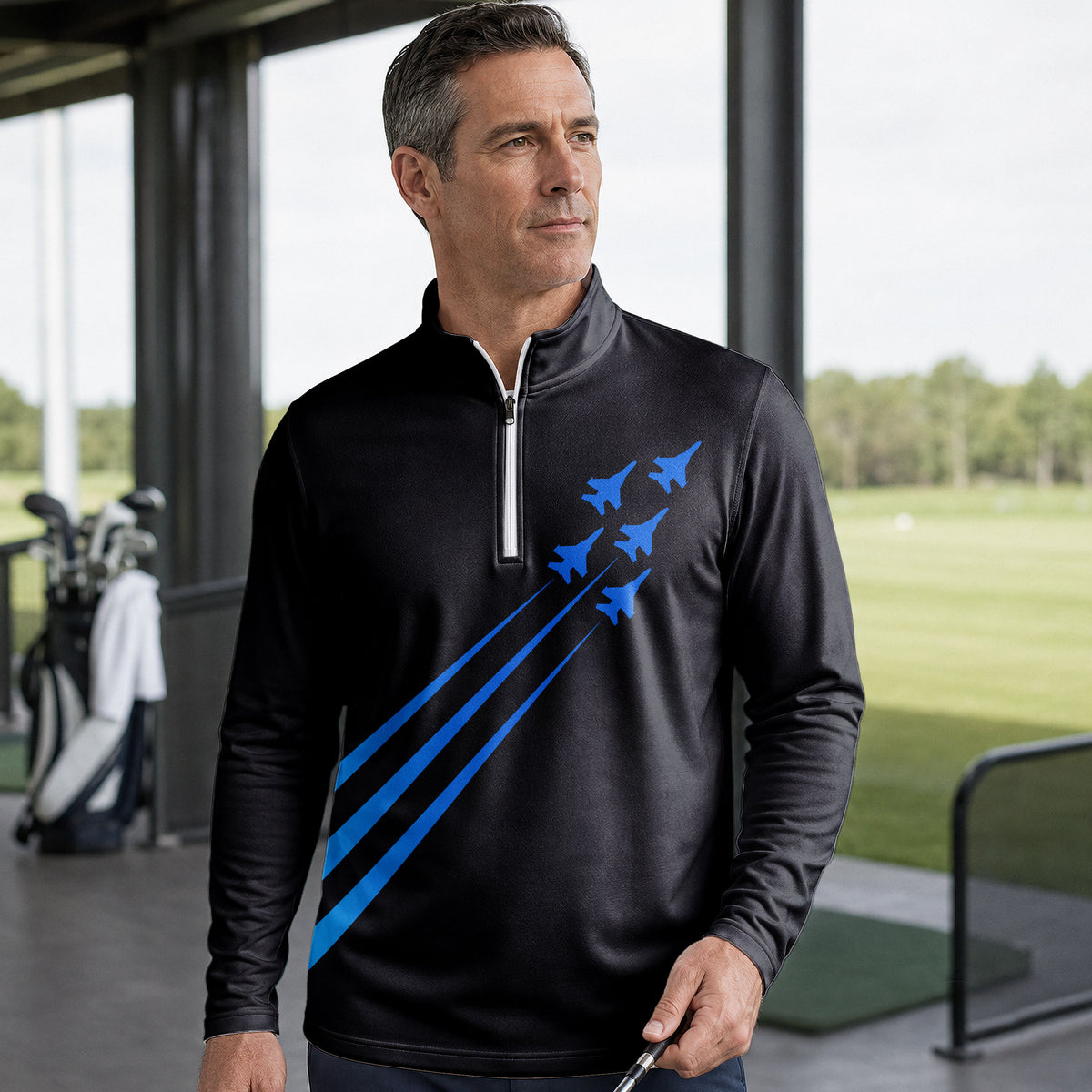 Fighter Jets Fight Men Quarter-zip Pullover