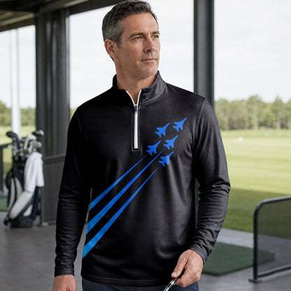 Fighter Jets Fight Men Quarter-zip Pullover