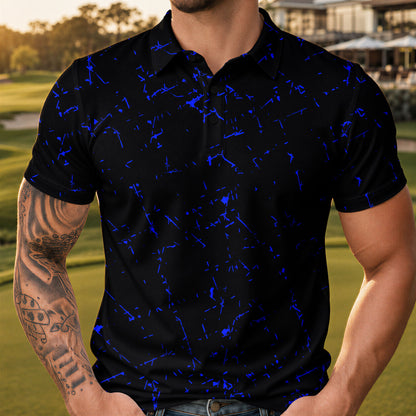 Blue Black Scratch Men Polo Shirt