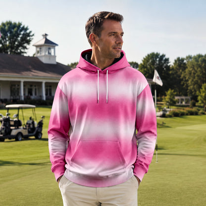 Ombre Pink White Men Hoodie