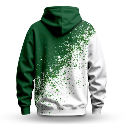 Green White Sport Men Hoodie