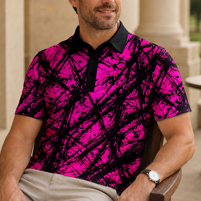 Loud Pink Black Men Polo Shirt