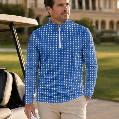 Fighter Jets Blue White Men Quarter-zip Pullover