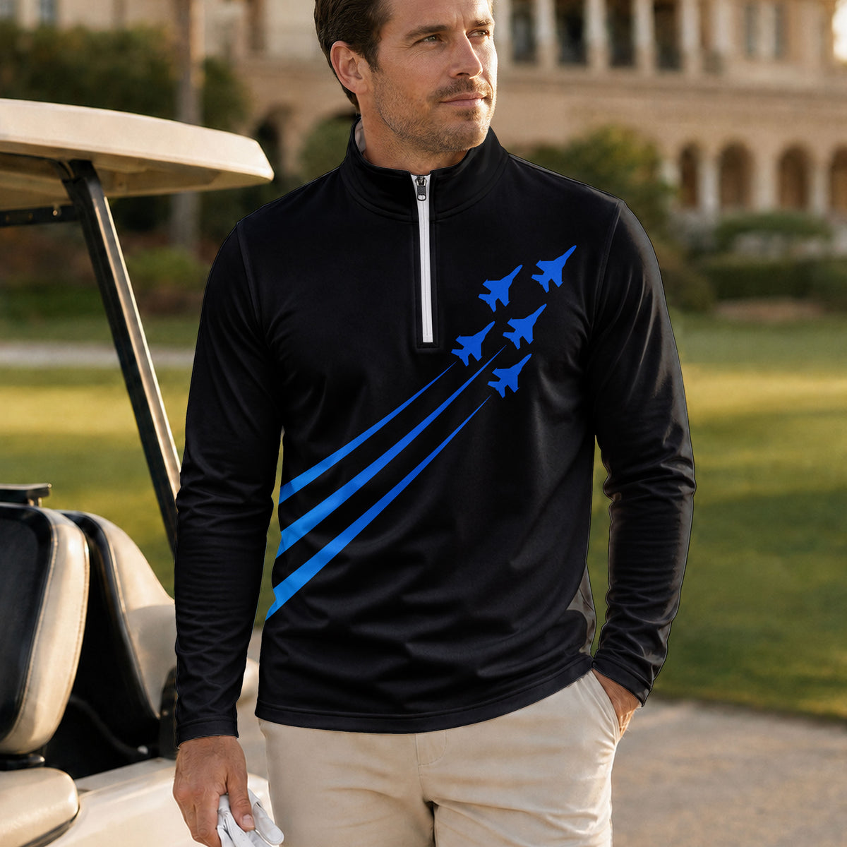 Fighter Jets Fight Men Quarter-zip Pullover