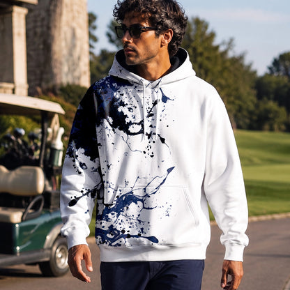 Blue Spilled Paint Color Men Hoodie