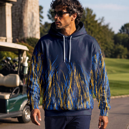 Blue Yellow Color Stains Men Hoodie