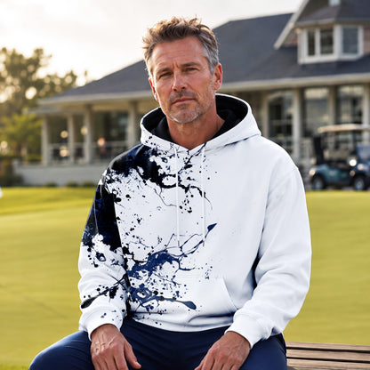 Blue Spilled Paint Color Men Hoodie