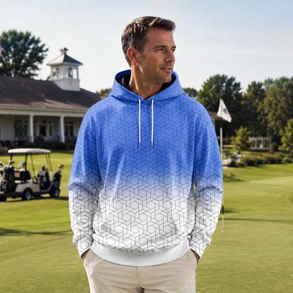 Blue White Cube Men Hoodie