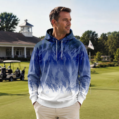 Blue And White Pattern Men Hoodie