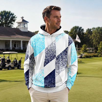 Blue And White Pattern Men Hoodie