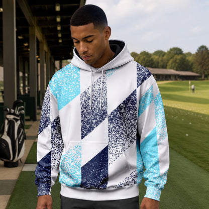 Blue And White Pattern Men Hoodie