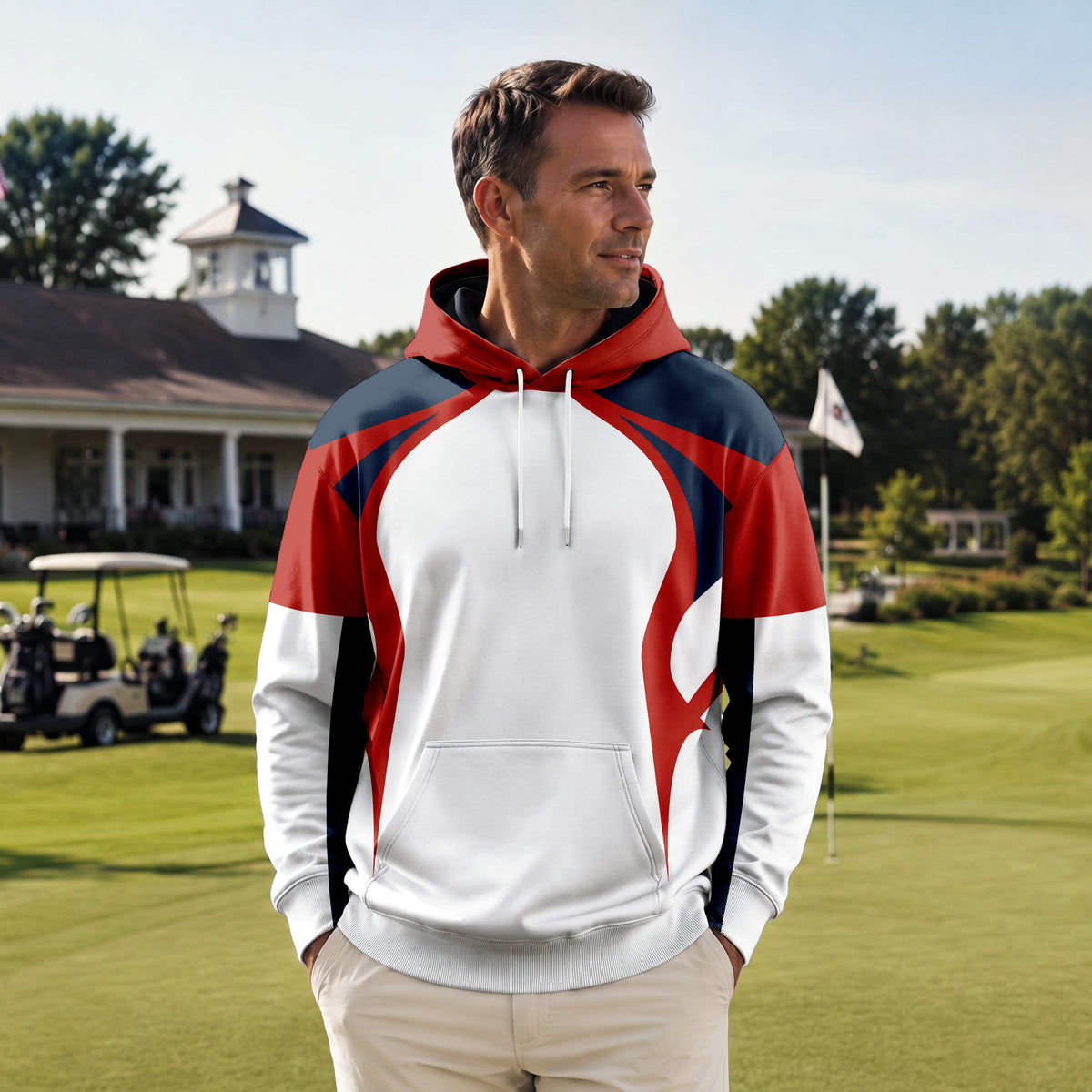 Red Blue White 2026 Men Hoodie