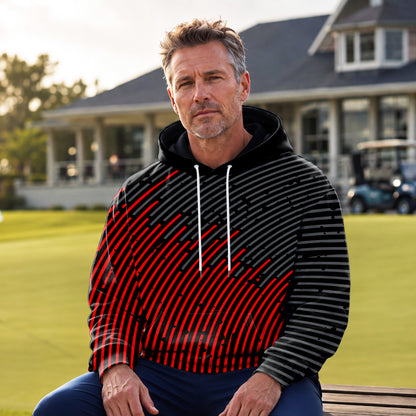Circular Pattern Black Red 2026  Men Hoodie