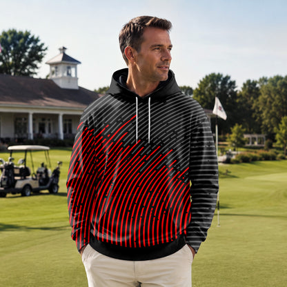 Circular Pattern Black Red 2026  Men Hoodie
