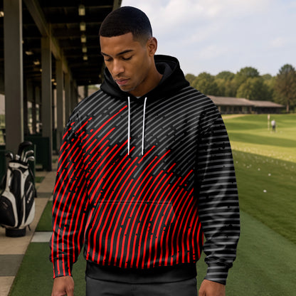 Circular Pattern Black Red 2026  Men Hoodie