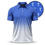 Blue White Ombre 2027 Men Polo Shirt