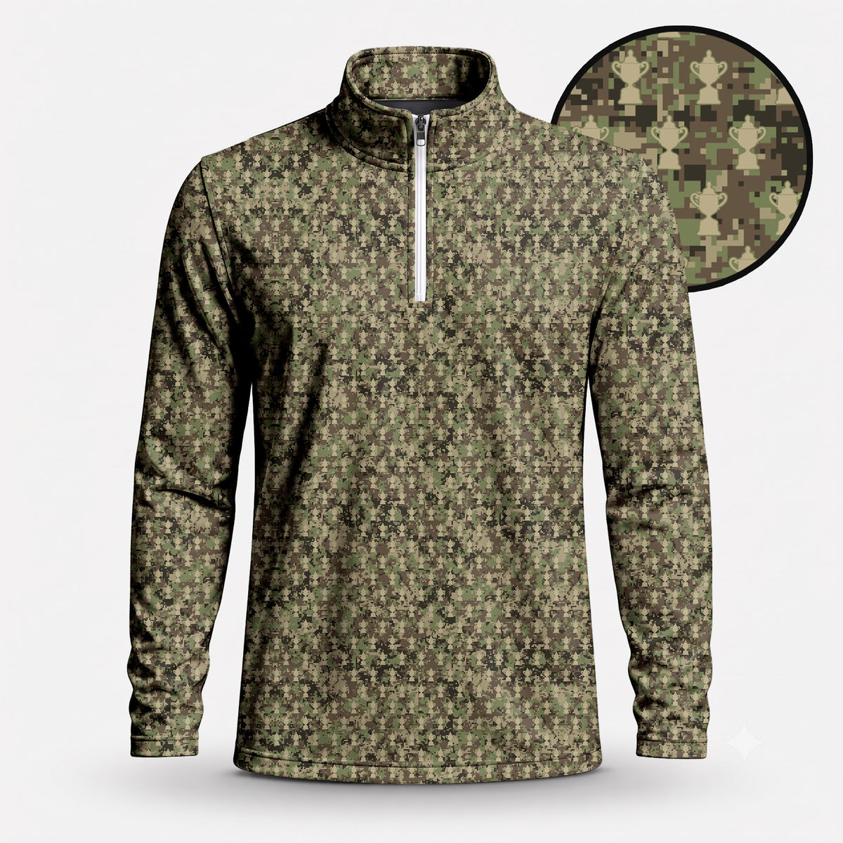 2027 Trophy Camo Men Quarter-zip Pullover V1