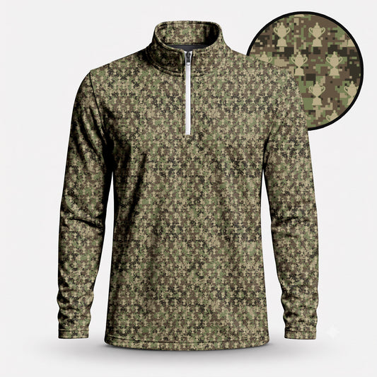 2027 Trophy Camo Men Quarter-zip Pullover V1