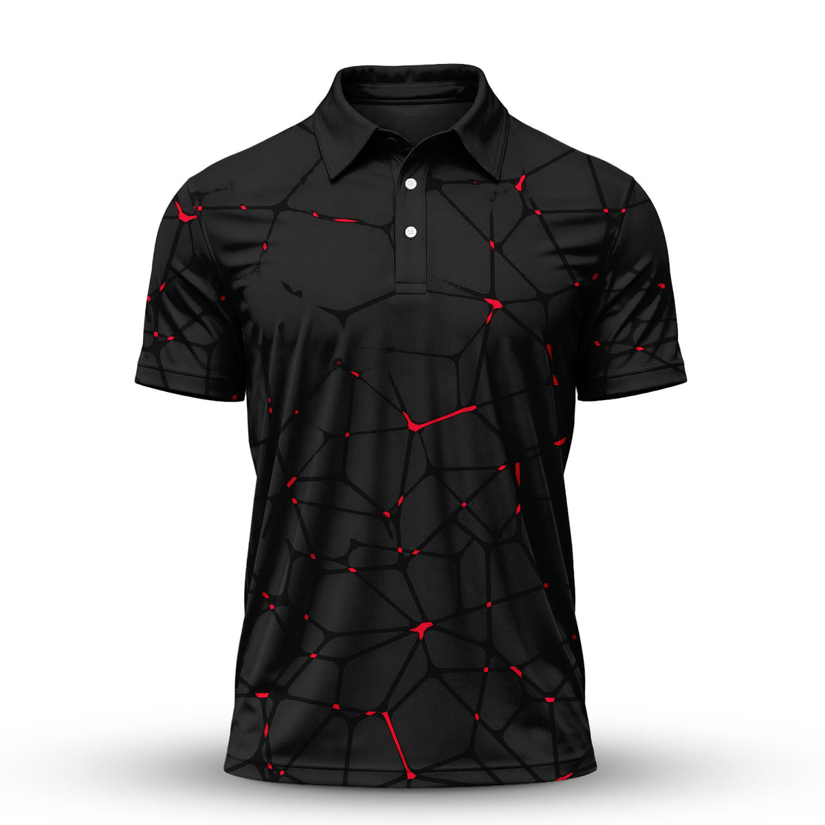 Dark Red Net 2027 PGA Men Polo Shirt