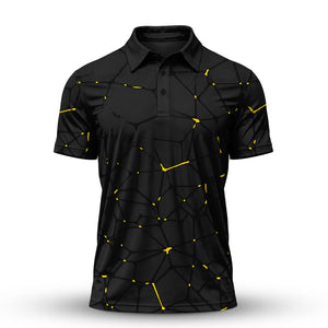 Dark Yellow Net The Open Men Polo Shirt