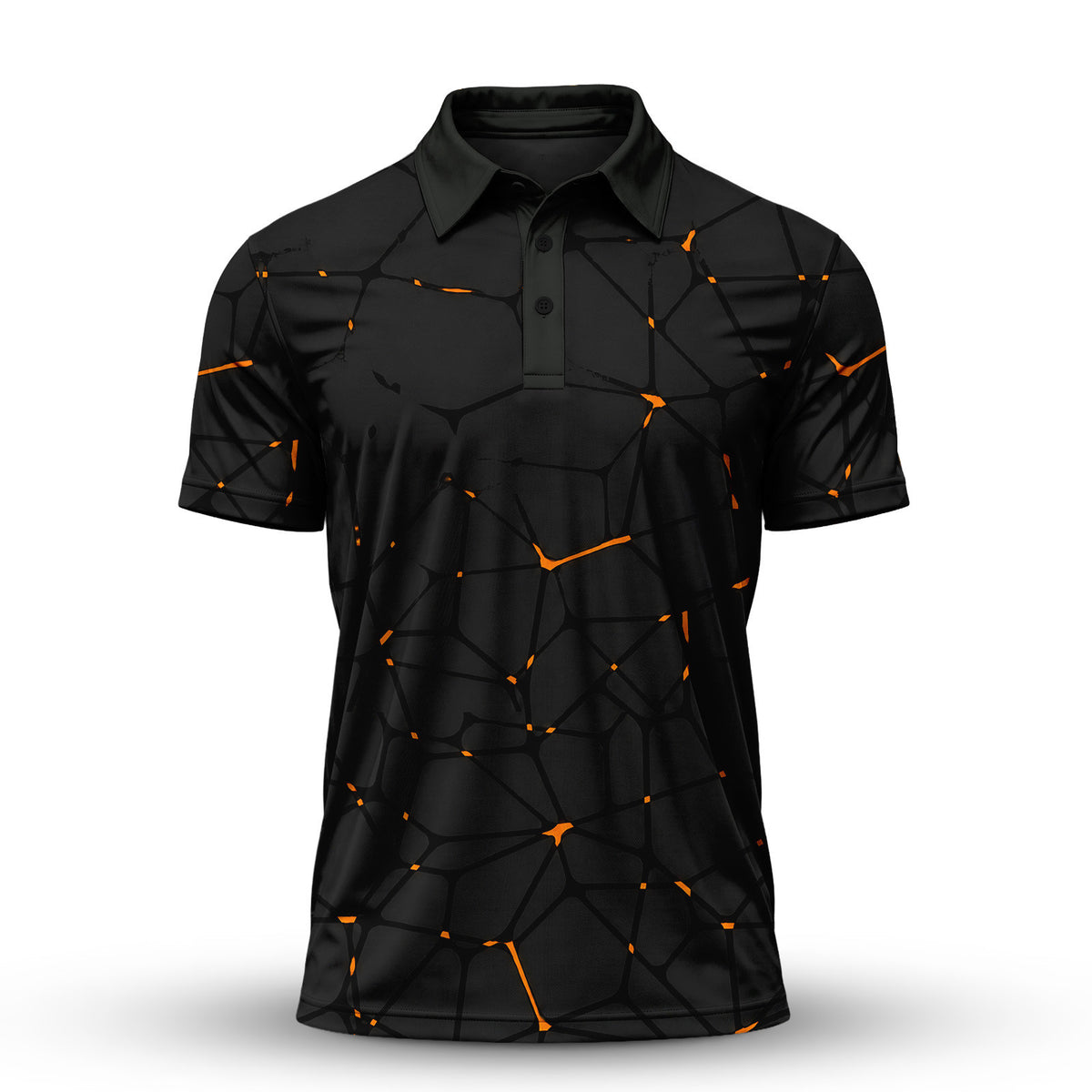 Dark Orange Net The Open Men Polo Shirt