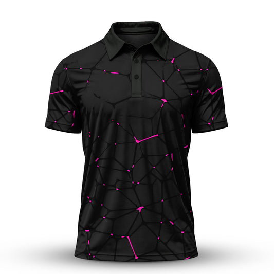 Dark Pink Net The Open Men Polo Shirt