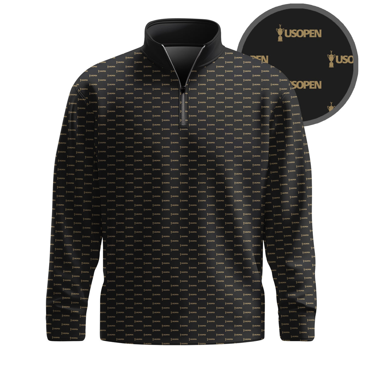 Black The  Pattern Men Quarter-zip Pullover