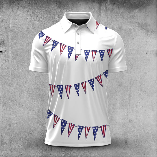 USA Flag String Men Polo Shirt