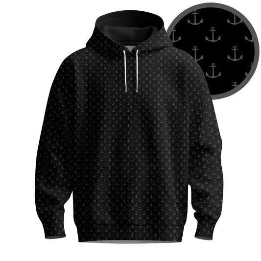 Black Anchor  Men Hoodie