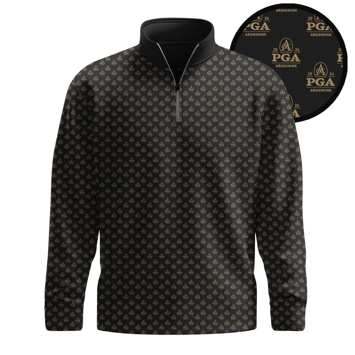 Black The 2026  Pattern Men Quarter-zip Pullover