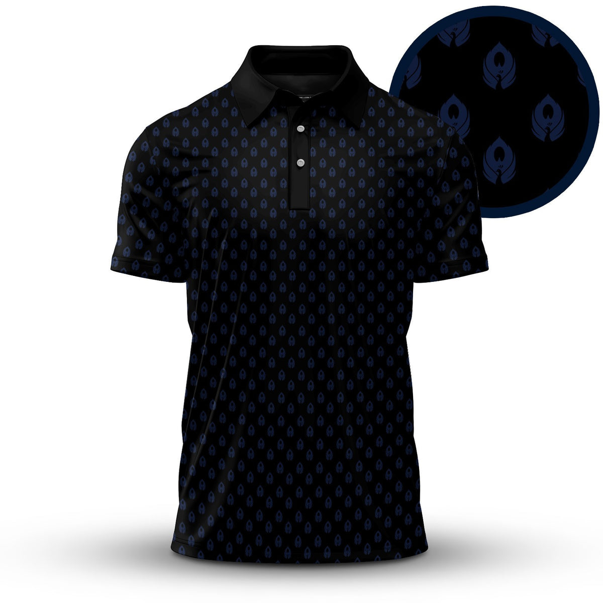 Black Peacock Pattern 2026  Men Polo Shirt