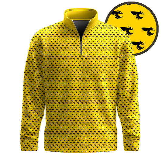 Black Yellow Bee Pattern 2026  Men Quarter-zip Pullover