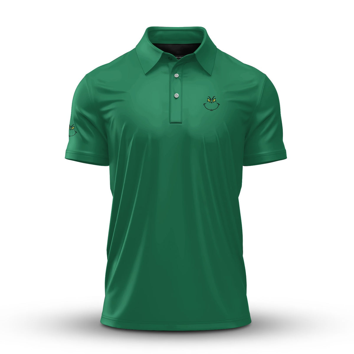 Green Funny Christmas Men Polo Shirt