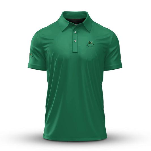 Green Funny Christmas Men Polo Shirt